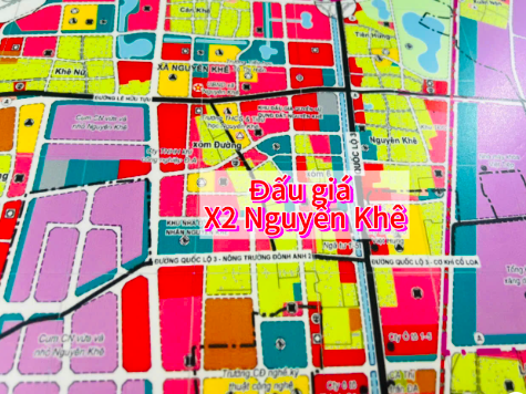 Sơ đồ và vị trí khu đất đấu giá X2 Nguyên Khê Đông Anh, Hà Nội