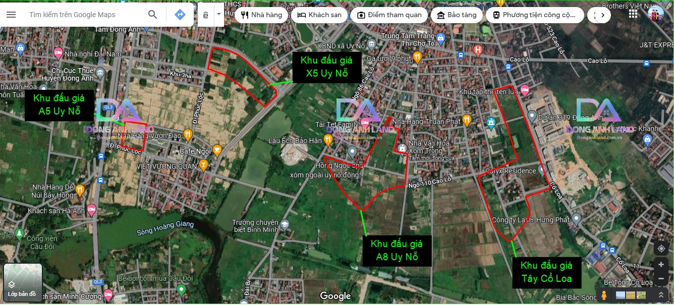 Các khu đấu giá, dự án nằm trong quy hoạch xã Uy Nỗ Đông Anh ​​​​​​​