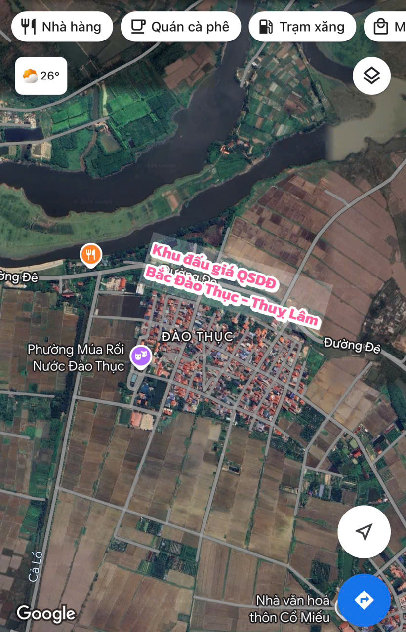 Sơ đồ và vị trí khu đất đấu giá Bắc Đào Thục, xã Thuỵ Lâm, Đông Anh