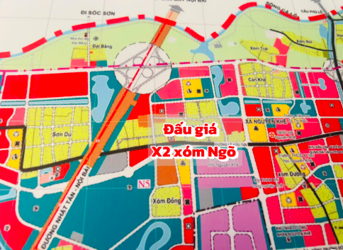 Sơ đồ vị trí khu đất đấu giá X2 Xóm Ngõ Nguyên Khê Đông Anh