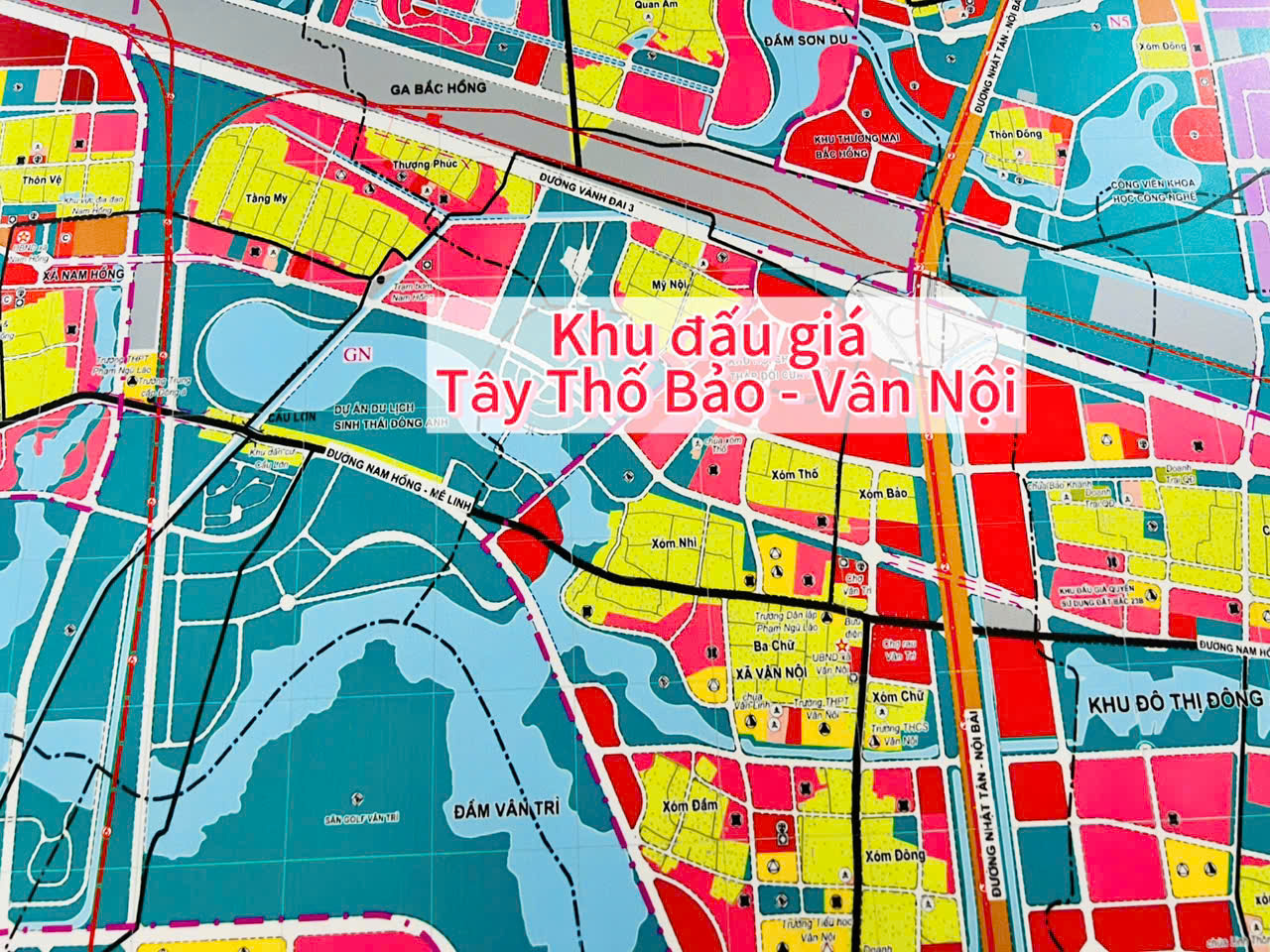 Sơ đồ và vị trí khu đất đấu giá Tây Thố Bảo Vân Nội Đông Anh