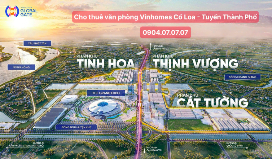 Cho thuê văn phòng Vinhomes Cổ Loa 75m2 tuyến đường Thành Phố