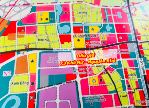 Sơ đồ và vị trí khu đấu giá đất X3 Khê Nữ Nguyên Khê Đông Anh