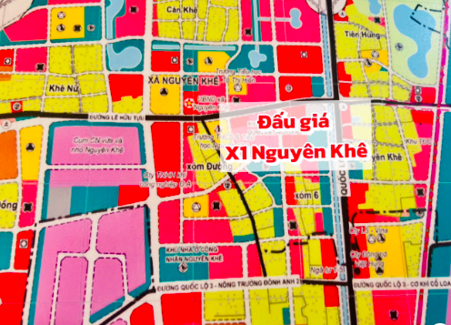 Sơ đồ và vị trí khu đất đấu giá X1 Nguyên Khê Đông Anh, Hà Nội